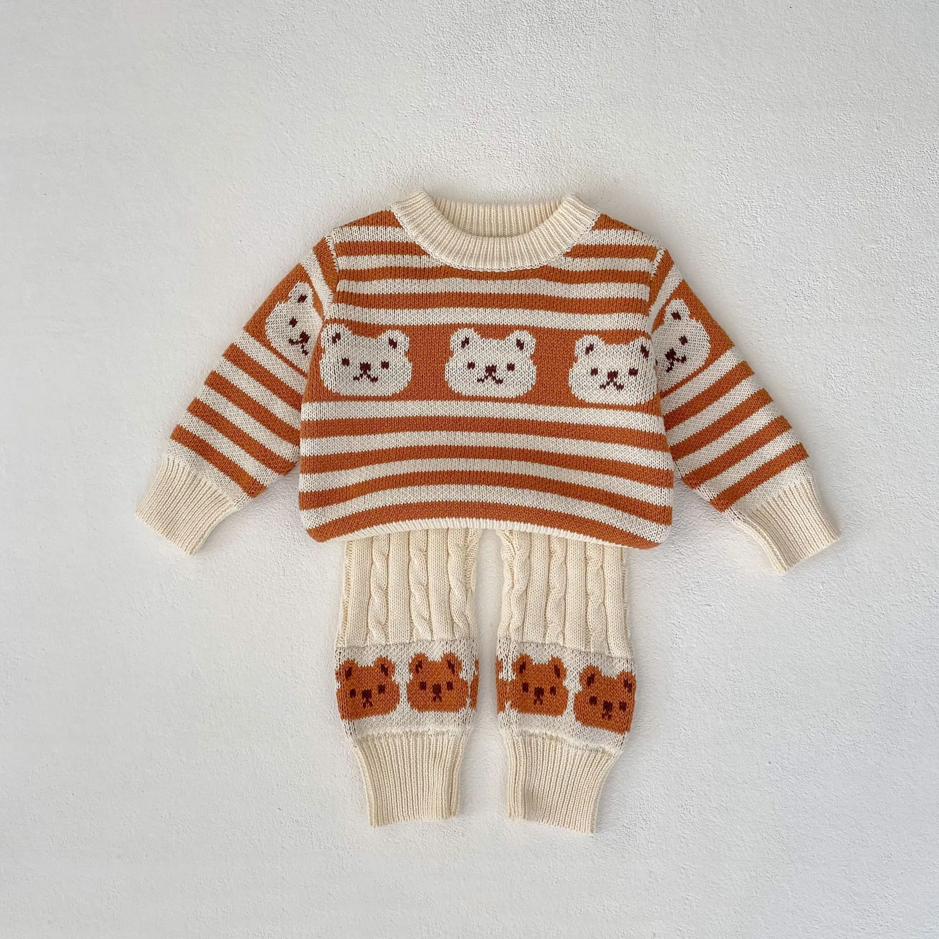 Children Striped Bear Pullover Knitted Shirt Boy Baby Cute Cartoon Sweater Girl Infant Knit Twist Casual Pants Kid Cotton Coat
Children Striped Bear Pullover Knitted Shirt Boy Baby Cute Cartoon Sweater Girl Infant Knit Twist Casual Pants Kid Cotton Coat
