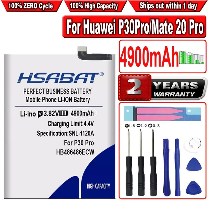 2023New HSABAT 4900mAh HB486486ECW Battery for Huawei P30Pro P30 Pro for Huawei Mate20 Pro Mate 20 Pro
2023New HSABAT 4900mAh HB486486ECW Battery for Huawei P30Pro P30 Pro for Huawei Mate20 Pro Mate 20 Pro