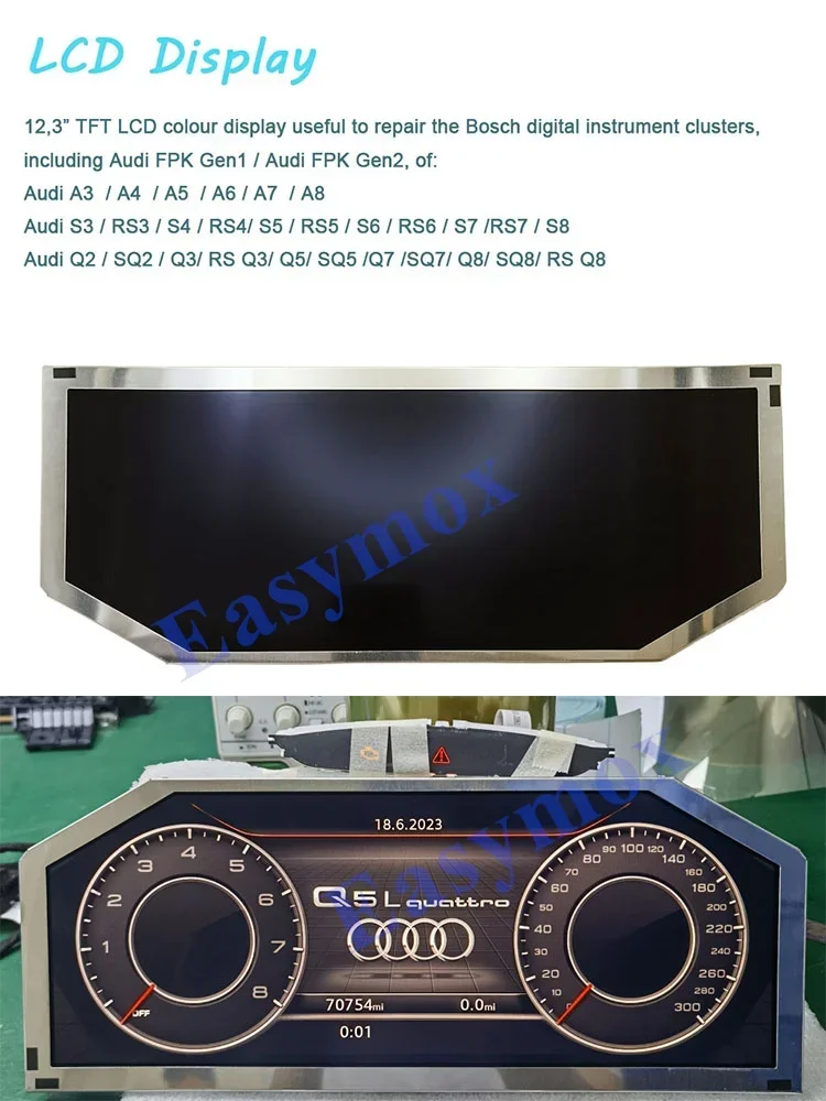 ЛАМ 1233555 E для Audi A3 A4 A5 A6 A7 A8 Q Seires Bosch приборная панель 12 3-дюймовый TFT ЖК-дисплей