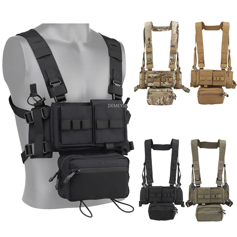 Tactical Chest Vest Rig Assault Molle Airsoft Vest with Multi-Pockets Adjustable & Detachable Molle Mag Pouch
Tactical Chest Vest Rig Assault Molle Airsoft Vest with Multi-Pockets Adjustable & Detachable Molle Mag Pouch