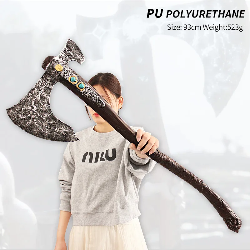 

93cm God Of War 4 Cos Kratos Weapon Peripheral Pu Leviathan Axe Simulation Knife Sword Stage Props Model Toys Ornaments