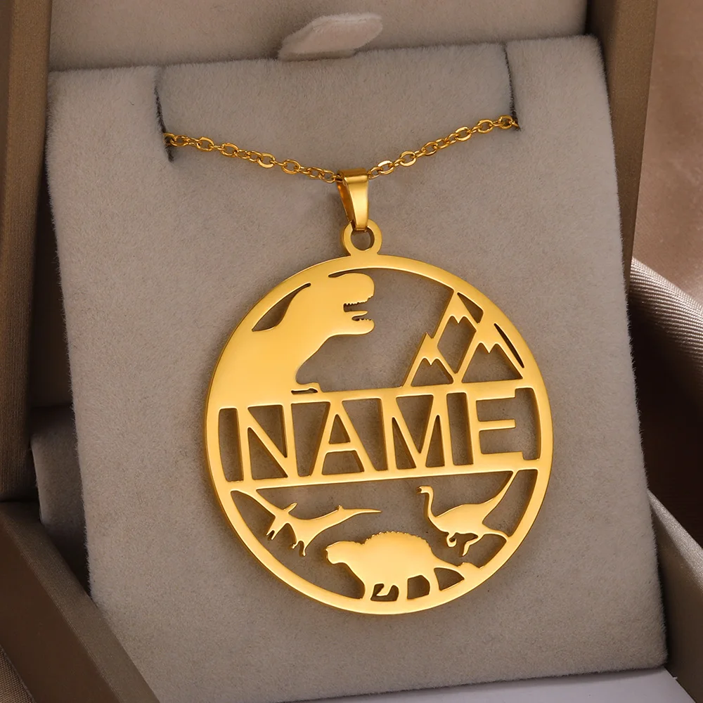 Minimalism Disc Cut Out Cartoon Character Dinosaur With Name Necklace Children Gifts Personalised Customized Necklaces Pendants 
Minimalism Disc Cut Out Cartoon Character Dinosaur With Name Necklace Children Gifts Personalised Customized Necklaces Pendants