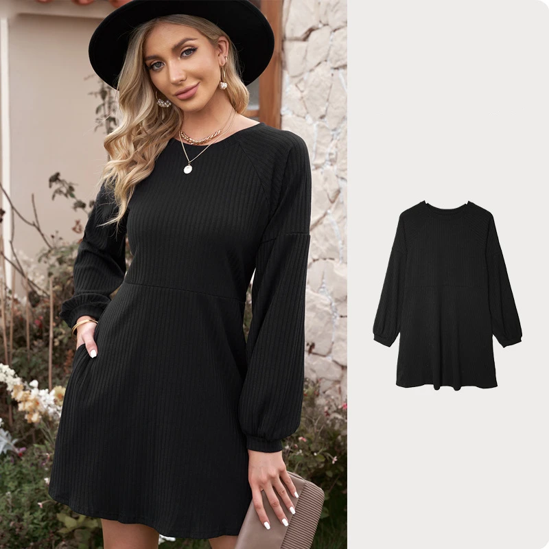 2023 New Solid Color Women's Woolen Skirt Imitation Cotton Sunken Stripe Jumpsuit Skirt Long Sleeve Knitted Dress Sweater
2023 New Solid Color Women's Woolen Skirt Imitation Cotton Sunken Stripe Jumpsuit Skirt Long Sleeve Knitted Dress Sweater