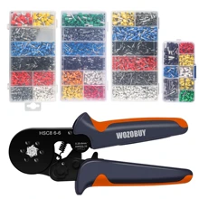 WOZOBUY Hexagonal Self-Adjustable Ratchet,Ferrule Crimping Tool Kit, Crimper Kit with 400/800/1200/1800/1900pcs Wire Terminals