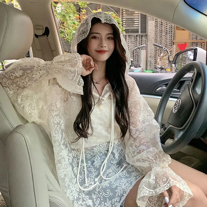 Basic Jackets Women Thin Lace Sun-proof Elegant Sweet College Korean Style Flare Sleeve Summer Feminine Loose Leisure Design Ins
Basic Jackets Women Thin Lace Sun-proof Elegant Sweet College Korean Style Flare Sleeve Summer Feminine Loose Leisure Design Ins