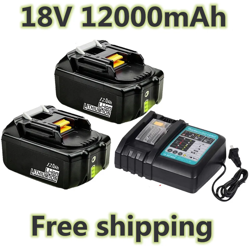 Latest Upgraded BL1860 Rechargeable Battery 18 V 12000mAh Lithium ion for Makita 18v Battery BL1840 BL1850 BL1830 BL1860B LXT400
Latest Upgraded BL1860 Rechargeable Battery 18 V 12000mAh Lithium ion for Makita 18v Battery BL1840 BL1850 BL1830 BL1860B LXT400