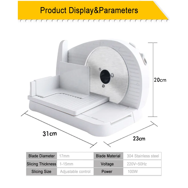 220V slicer household electric mutton slices small frozen meat toast slices ham meat slicer 100W
220V slicer household electric mutton slices small frozen meat toast slices ham meat slicer 100W