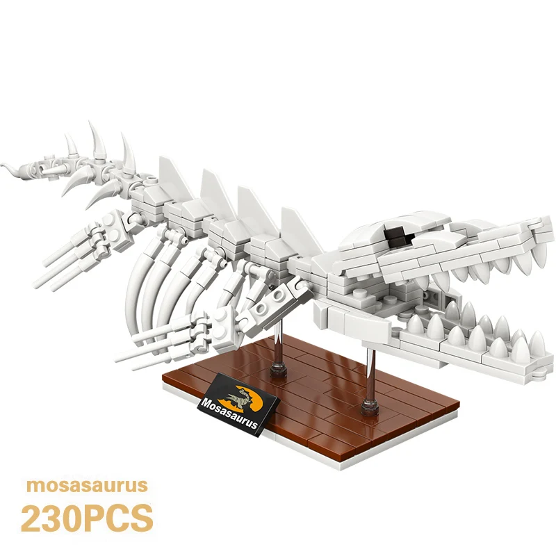 

Jurassic World 3D Dinosaurs Fossils Skeleton Model Building Blocks Bricks Dino Museum Educational DIY Toys For Children gifts