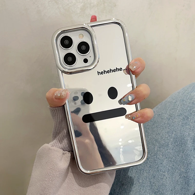 Ins Funny Hehe Mirror Line Smile Case For iPhone 11 12 13 14 Pro Max Soft Bumper Hard Plating Back Cover
Ins Funny Hehe Mirror Line Smile Case For iPhone 11 12 13 14 Pro Max Soft Bumper Hard Plating Back Cover