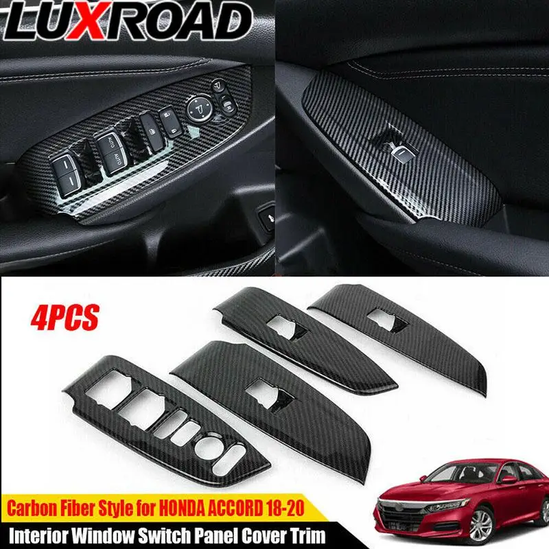 4pcs/set Carbon Fiber Interior Window Switch Panel Cover Trim For Honda Accord 2018 2019 2020 2021 Button Decorative Stickers
4pcs/set Carbon Fiber Interior Window Switch Panel Cover Trim For Honda Accord 2018 2019 2020 2021 Button Decorative Stickers