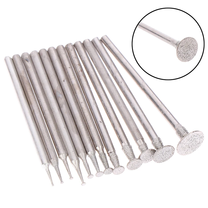 12Pcs 2.3 Shank Diamond Grinding Burr Needle Point Engraving Carving Polishing Glass Jade Stone Drill Bit Rotary Tool Set
12Pcs 2.3 Shank Diamond Grinding Burr Needle Point Engraving Carving Polishing Glass Jade Stone Drill Bit Rotary Tool Set