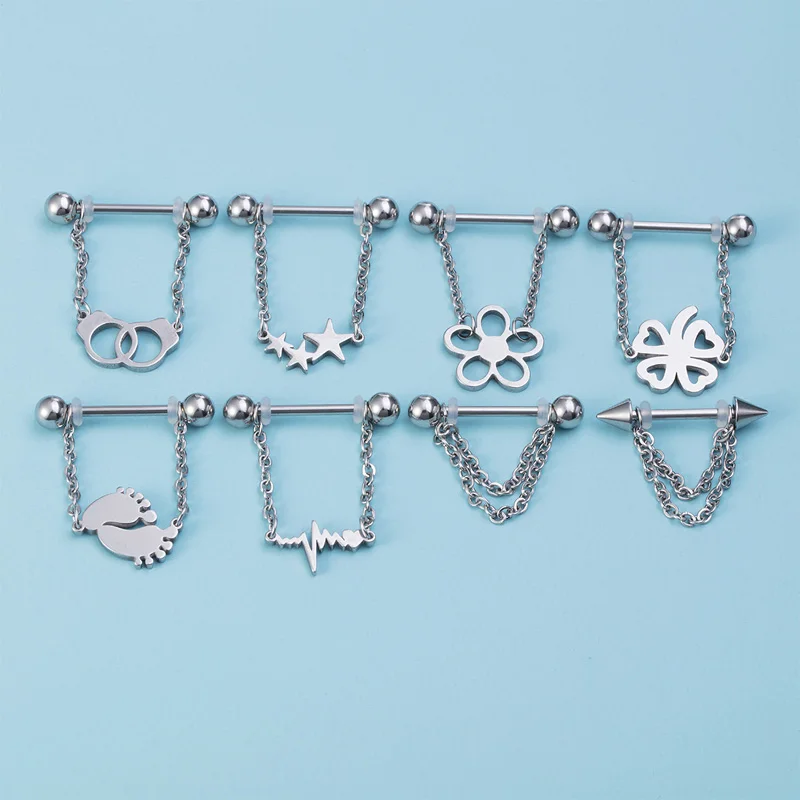 2pcs Sexy Nipple Piercing Barbell Bar Stainless Steel Nipple Ring Breast Shield Cover for Women Flower Star Chain Jewelry 14G
2pcs Sexy Nipple Piercing Barbell Bar Stainless Steel Nipple Ring Breast Shield Cover for Women Flower Star Chain Jewelry 14G