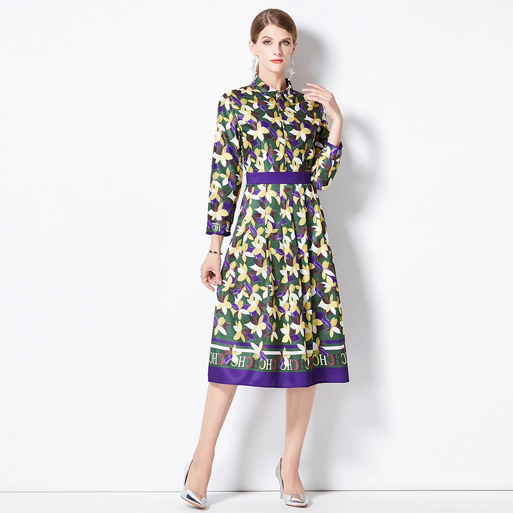 Autumn Runway Floral Print Shirt Dress Women's Turn Down Neck Long Sleeve Button Up Letter Vintage Belt Party Vestidos N6017
Autumn Runway Floral Print Shirt Dress Women's Turn Down Neck Long Sleeve Button Up Letter Vintage Belt Party Vestidos N6017