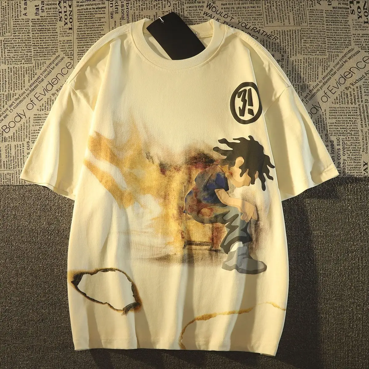 Vintage Cartoon Cotton Short Sleeve T-shirt for Men and Women Summer Loose Street Fashion Brand Heavy Duty Half Sleeve Top 
Vintage Cartoon Cotton Short Sleeve T-shirt for Men and Women Summer Loose Street Fashion Brand Heavy Duty Half Sleeve Top