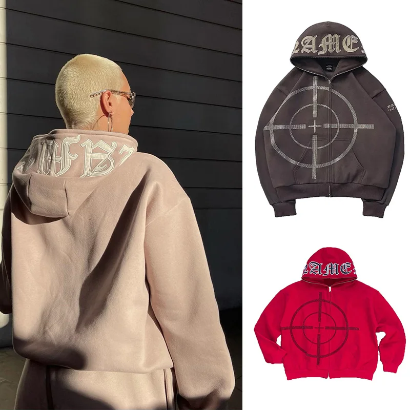 American Embroider Y2k Diamond Hip Hop Hoodies Winter Zipper Autumn Streetwear Loose Men Graffiti Clothes Outwear Pocket Coat
American Embroider Y2k Diamond Hip Hop Hoodies Winter Zipper Autumn Streetwear Loose Men Graffiti Clothes Outwear Pocket Coat