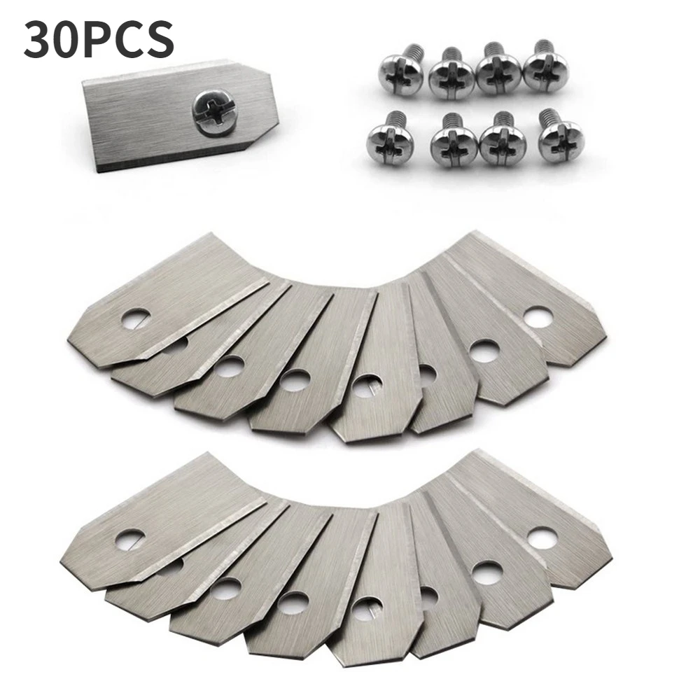 

30pcs 0.75mm Lawn Robot Blade Silver Gold Lawn Mover Replacement Blade for Gardena Husqvarna Automower Yardforce Garden Tools