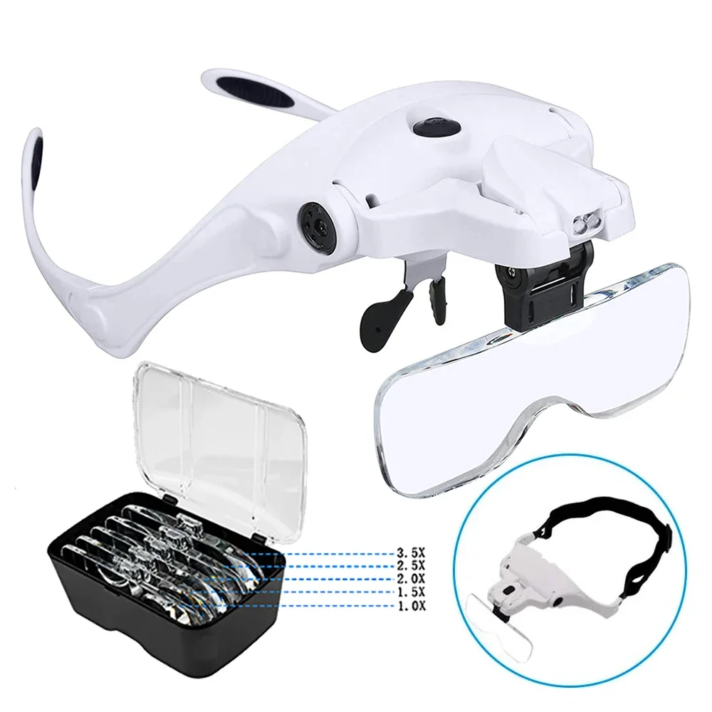 Лупа-повязка очки TKDMR со светодиодсветодиодный подсветкой, 5 индивидуальных сменных линз, для ремонта инструмента, пайки, чтения, ювелира
Лупа-повязка очки TKDMR со светодиодсветодиодный подсветкой, 5 индивидуальных сменных линз, для ремонта инструмента, пайки, чтения, ювелира