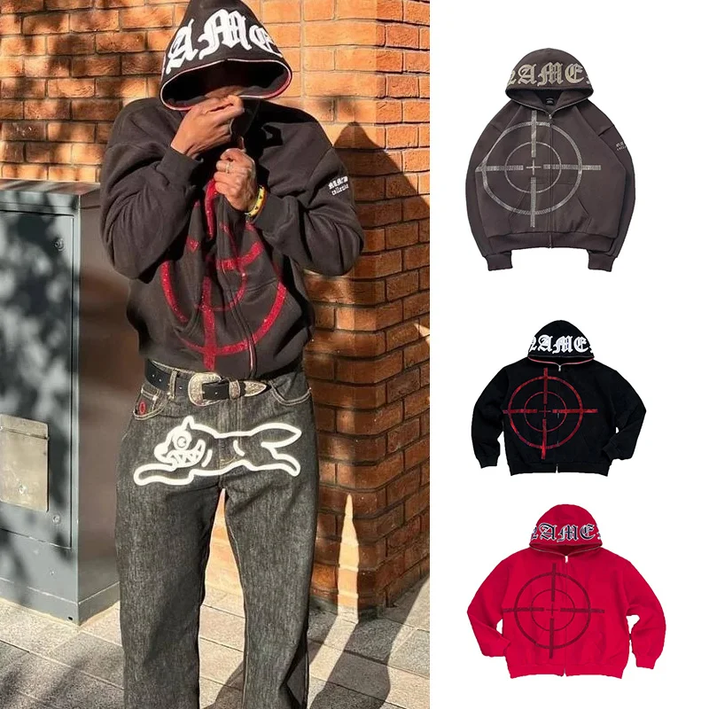Y2k Aesthetic Diamond Hoodies Jacket Hip Hop Autumn Vintage Goth Punk Clothes Casual Zip Up Angel 2022 New Women Men Coat
Y2k Aesthetic Diamond Hoodies Jacket Hip Hop Autumn Vintage Goth Punk Clothes Casual Zip Up Angel 2022 New Women Men Coat