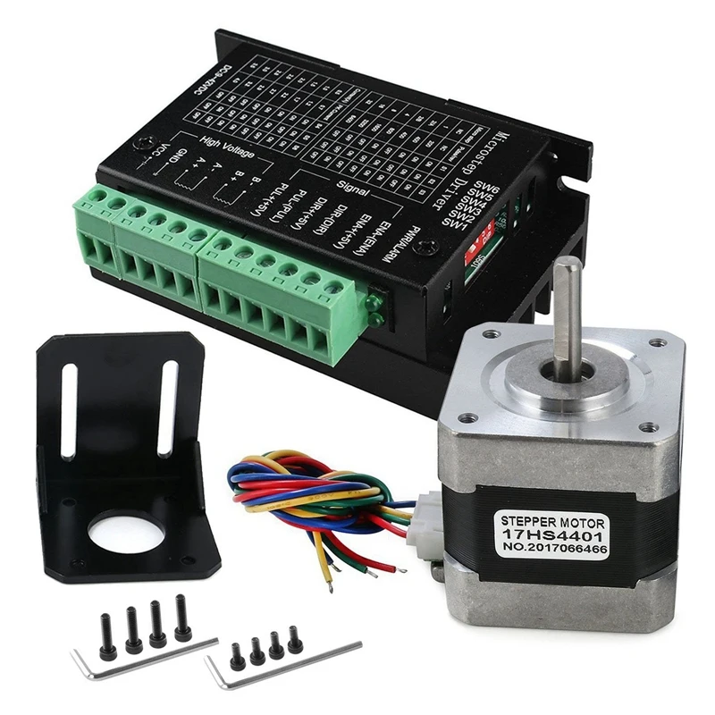 TB6600 4A 9-42V Stepper Motor Driver CNC Controller With Stepper Motor Nema 17 Bipolar 1.7A 40N.Cm Holding Torque And Motor Moun
TB6600 4A 9-42V Stepper Motor Driver CNC Controller With Stepper Motor Nema 17 Bipolar 1.7A 40N.Cm Holding Torque And Motor Moun