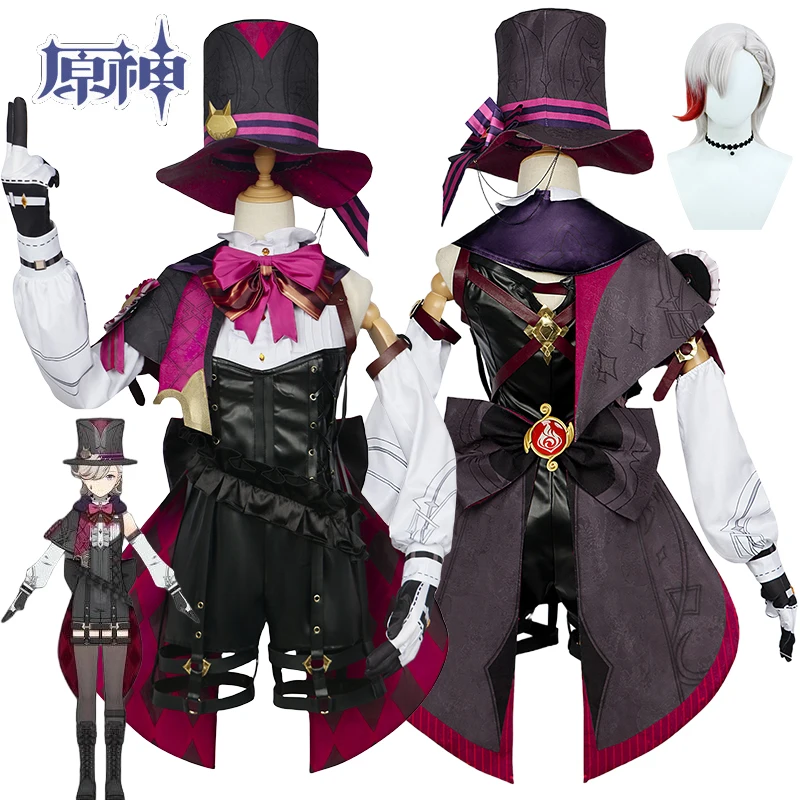 Game Lyney Cosplay Costume Genshin Impact Lyney Cosplay Clothes Wig Hat Shorts Uniform Outfit Halloween Costumes for Men Women
Game Lyney Cosplay Costume Genshin Impact Lyney Cosplay Clothes Wig Hat Shorts Uniform Outfit Halloween Costumes for Men Women