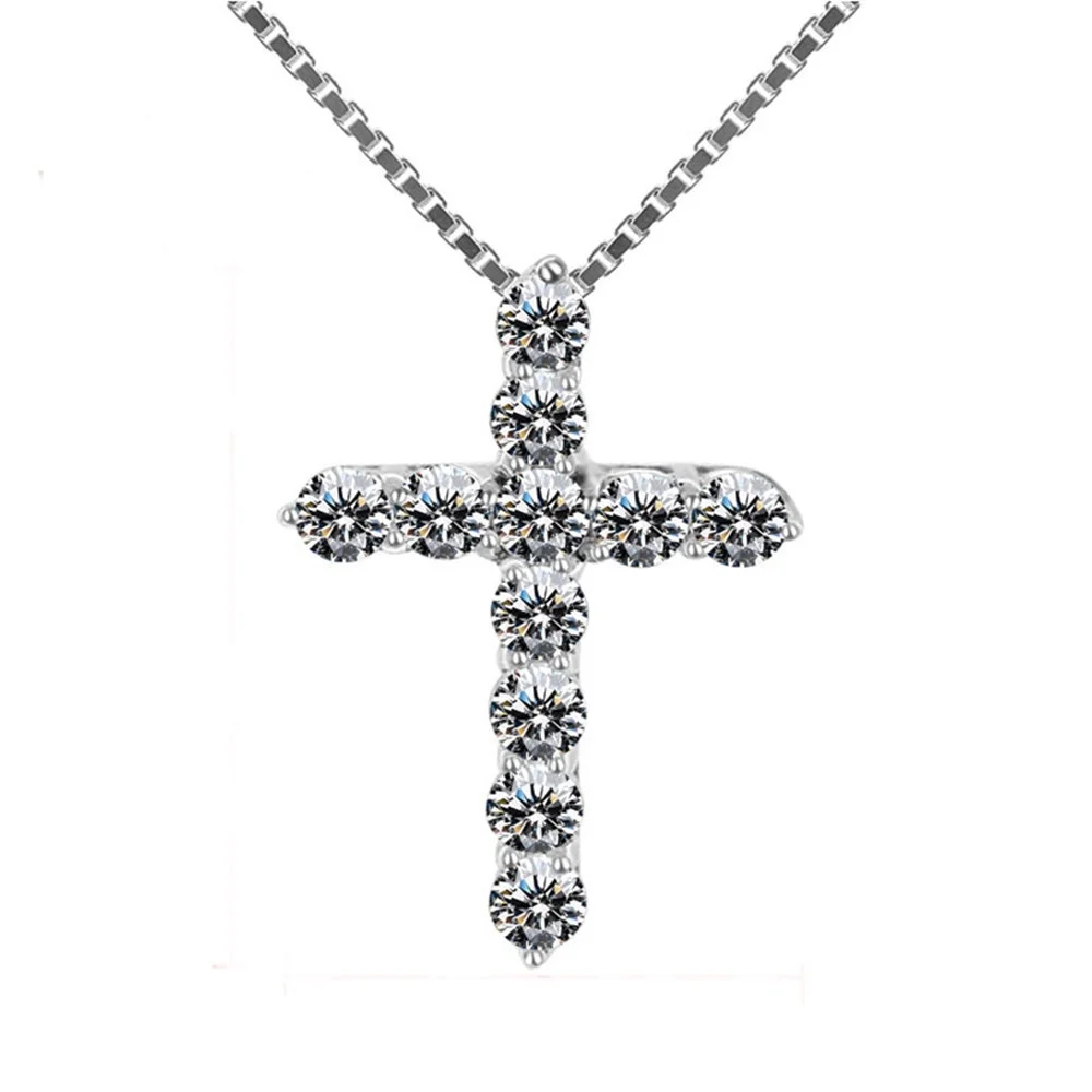 Women 925 Silver Necklaces Pendants Cross Round Cubic Zirconia Pendant Necklace Jewelry Clavicle Chain For Nniversary gift
Women 925 Silver Necklaces Pendants Cross Round Cubic Zirconia Pendant Necklace Jewelry Clavicle Chain For Nniversary gift