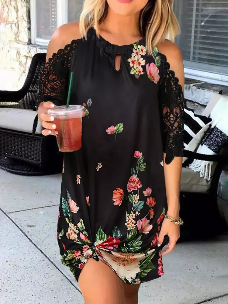 Summer Sexy Dresses For Women 2022 Lace Splicing Floral Hollow Out Mini Dress Patchwork Short Sleeve Robe Cold Shoulder Vestidos
Summer Sexy Dresses For Women 2022 Lace Splicing Floral Hollow Out Mini Dress Patchwork Short Sleeve Robe Cold Shoulder Vestidos
