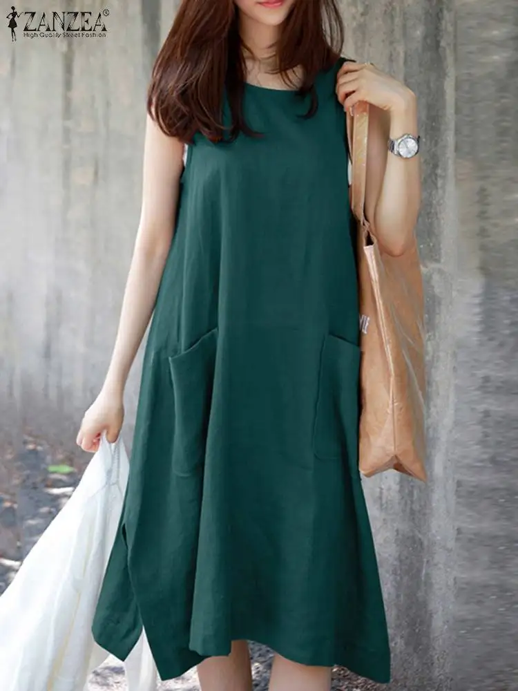 2022 Oversized Summer Dress Fashion Solid Cotton Holiday Dresses ZANZEA Sleeveless O Neck Hem Split Sundress Beachwear Vestidos
2022 Oversized Summer Dress Fashion Solid Cotton Holiday Dresses ZANZEA Sleeveless O Neck Hem Split Sundress Beachwear Vestidos