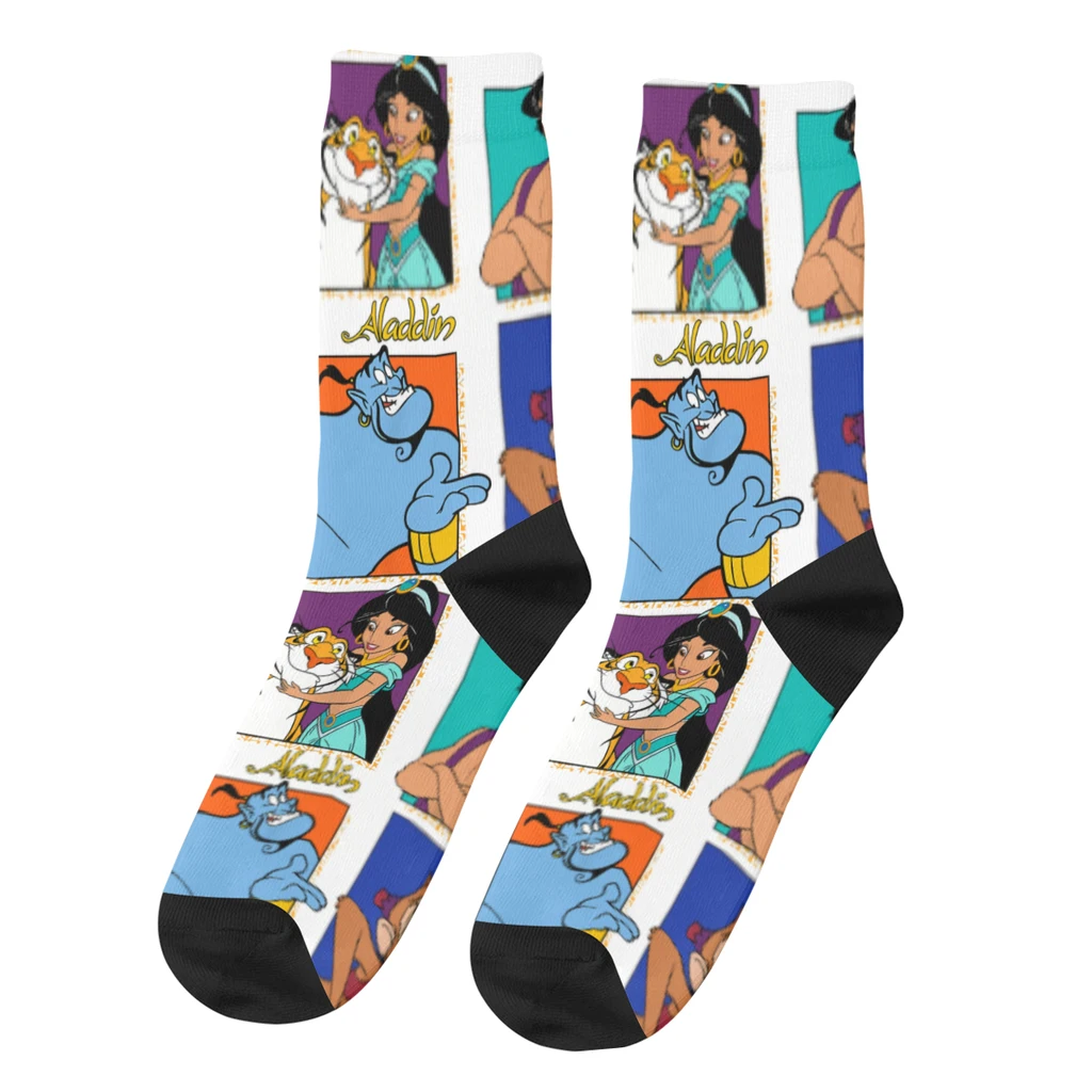 

Hip Hop Vintage Group Shot Box Up Classic Crazy Men's Socks Disney Aladdin Movie Unisex Harajuku Pattern Printed Crew Sock