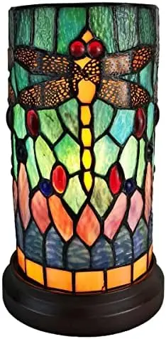 

Decorative Desk Lamps - 11\u201D Tiffany Dragonfly Lamp - Small Accent Table Lamps with Mosaic Lamp Shades - Tiffany Accent Lamp