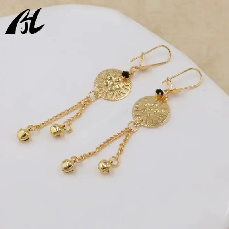 New Fashion Dubai Turkish Coin Gold Color Copper Metal Arab Wedding Long Muslim Charms Earring
New Fashion Dubai Turkish Coin Gold Color Copper Metal Arab Wedding Long Muslim Charms Earring