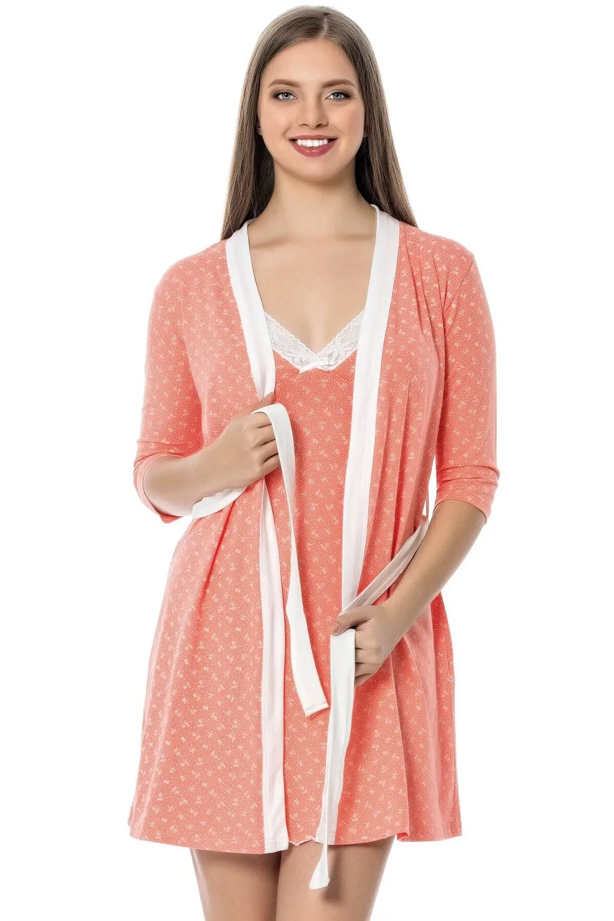 Dressing Gown Salmon Nightgown Fashion Robe Female Bathrobe Sexy Peignoir Kimono Bride Gown Gown Gown Gown Gown Gown
Dressing Gown Salmon Nightgown Fashion Robe Female Bathrobe Sexy Peignoir Kimono Bride Gown Gown Gown Gown Gown Gown