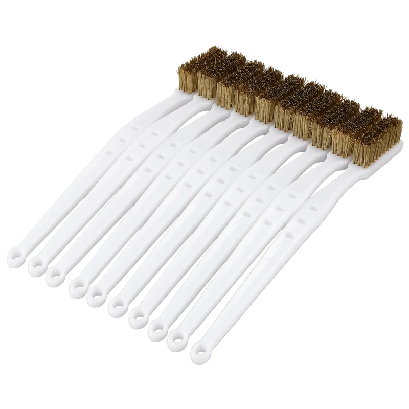 10 Pcs 6.9 "Length Plastic White Handle Bristle Brush brass metal
10 Pcs 6.9 "Length Plastic White Handle Bristle Brush brass metal