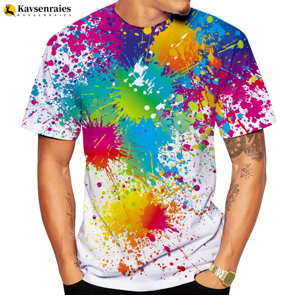 2023 Summer New Fashion Paint Splash Tie Dye 3D Print T-shirt Casual Short Sleeve Hipster Rainbow Graffiti Top
2023 Summer New Fashion Paint Splash Tie Dye 3D Print T-shirt Casual Short Sleeve Hipster Rainbow Graffiti Top
