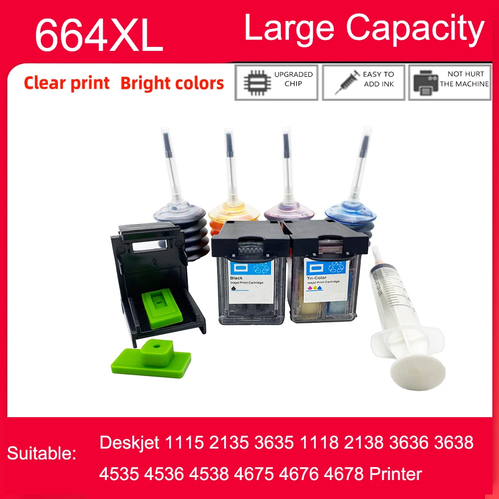 einkshop For HP 664 HP 664 XL Ink Cartridge For HP Deskjet 2600 5000 5200 1115 1118 2135 2138 3635 4676 3636 3638 4536 Printer
einkshop For HP 664 HP 664 XL Ink Cartridge For HP Deskjet 2600 5000 5200 1115 1118 2135 2138 3635 4676 3636 3638 4536 Printer