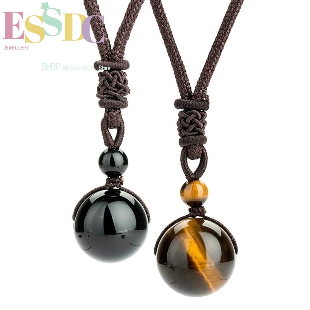 14mm Tiger Eyes Obsidian Beads Necklace Natural Stone Pendant Adjustable Fashion Charm Jewellery Carved Amulet Gifts for Men Her
14mm Tiger Eyes Obsidian Beads Necklace Natural Stone Pendant Adjustable Fashion Charm Jewellery Carved Amulet Gifts for Men Her