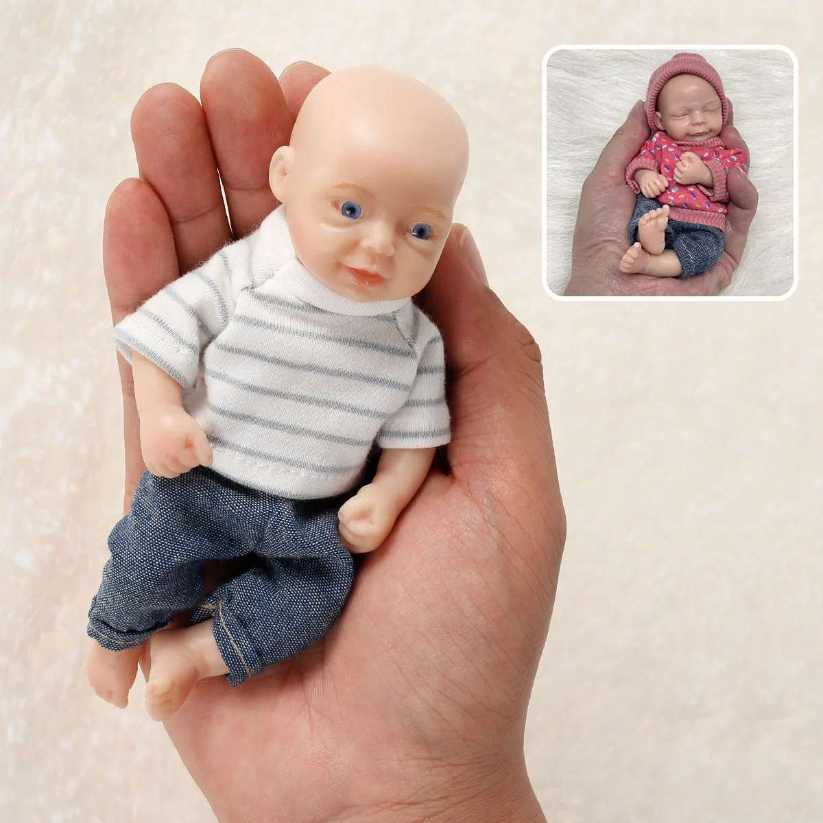 6 Inch Lifelike Reborn Dolls Silicone Full Body Newborn Baby Dolls Washable Mini Doll
6 Inch Lifelike Reborn Dolls Silicone Full Body Newborn Baby Dolls Washable Mini Doll