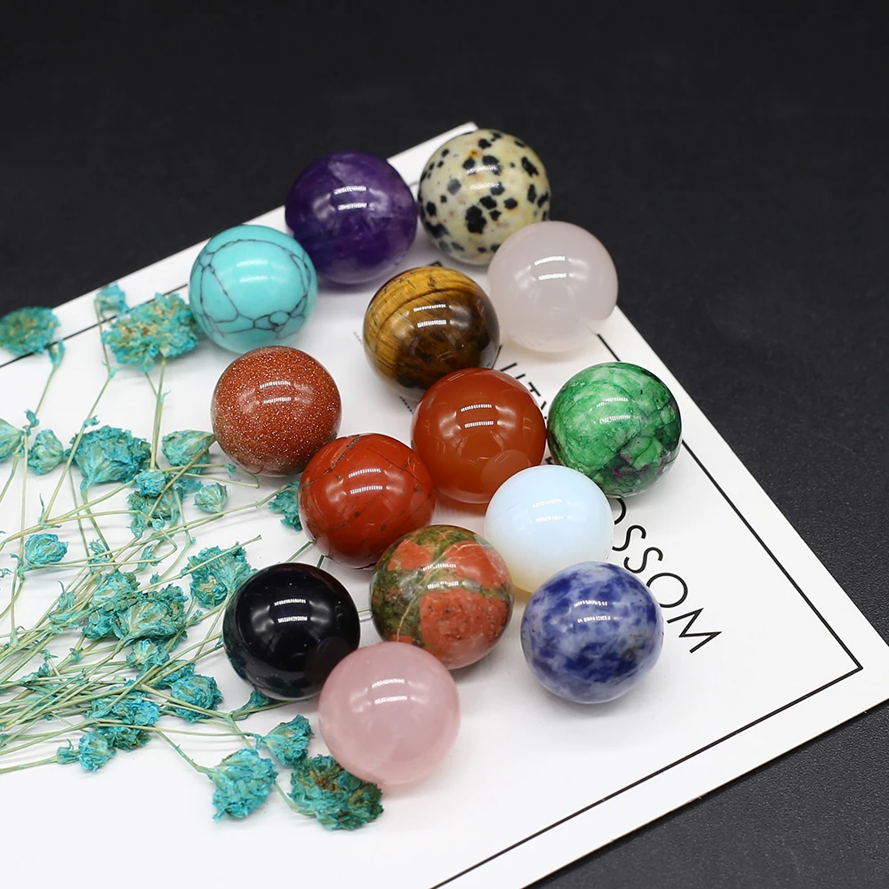 Natural Semi-precious Stone Crystal Agate Gemstone Ornament Spherical DIY Home Decoration Exquisite Jewelry Gifts Size 16x16mm
Natural Semi-precious Stone Crystal Agate Gemstone Ornament Spherical DIY Home Decoration Exquisite Jewelry Gifts Size 16x16mm