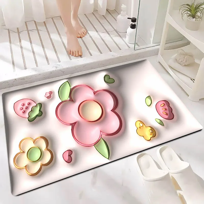 3D Цветочный Коврик для ванной, грязевой унитаз с диатомом, нескользящий коврик, абсорбирующий Быстросохнущий нескользящий симпатичный ков...
3D Цветочный Коврик для ванной, грязевой унитаз с диатомом, нескользящий коврик, абсорбирующий Быстросохнущий нескользящий симпатичный ков...
