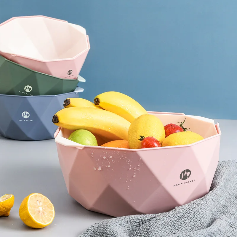Double-layer Drain Basket Geometric Organizer Multi-functional Kitchen Washing Vegetables and Fruits Plastic Creative Household
Double-layer Drain Basket Geometric Organizer Multi-functional Kitchen Washing Vegetables and Fruits Plastic Creative Household