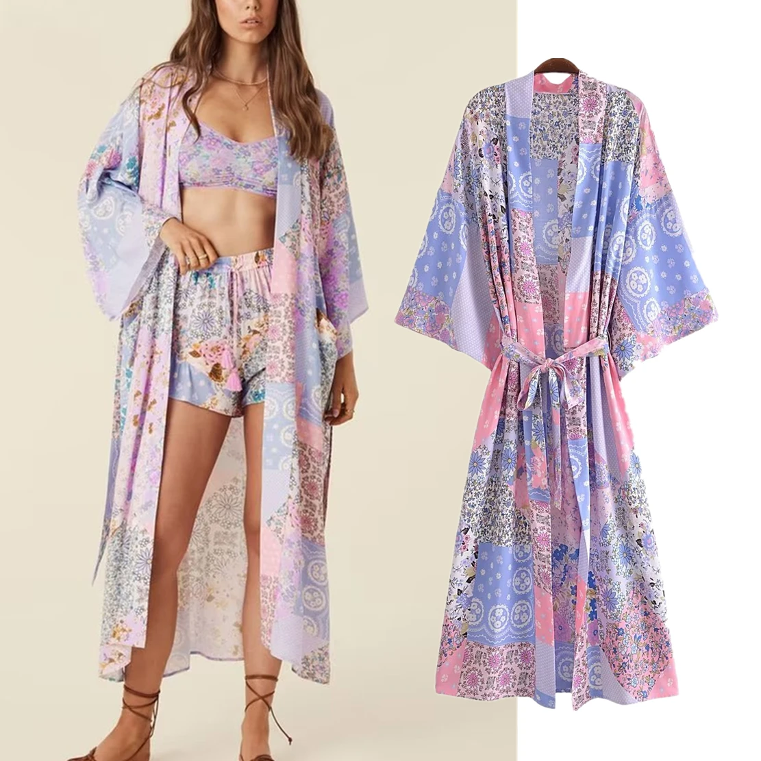 Dave&Di Indie Contrast Folk PatchworkFloral Print Bohemian Sashes Trench Coat Women Kimono Cardigans Jacket
Dave&Di Indie Contrast Folk PatchworkFloral Print Bohemian Sashes Trench Coat Women Kimono Cardigans Jacket