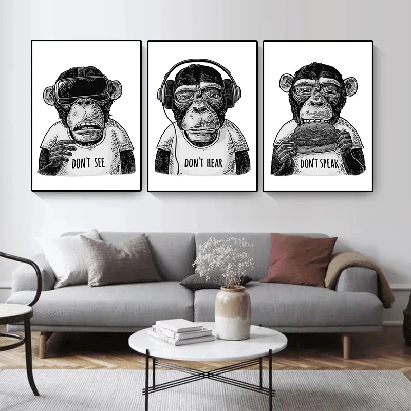 Funny Animal Painting Classic Quotes Gorilla Monkey Wall Art Canvas Painting Posters Prints for Living Room Home Decor Pictures
Funny Animal Painting Classic Quotes Gorilla Monkey Wall Art Canvas Painting Posters Prints for Living Room Home Decor Pictures