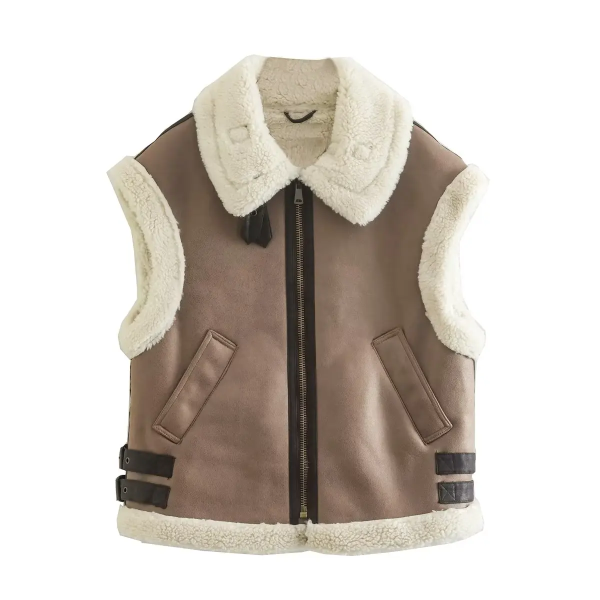 2023 Autumn Winter New Fur Vest Women Faux Sheepskin Fur Waistcoat Faux Leather Fleece Warm Vest Female Sleeveless Jacket
2023 Autumn Winter New Fur Vest Women Faux Sheepskin Fur Waistcoat Faux Leather Fleece Warm Vest Female Sleeveless Jacket