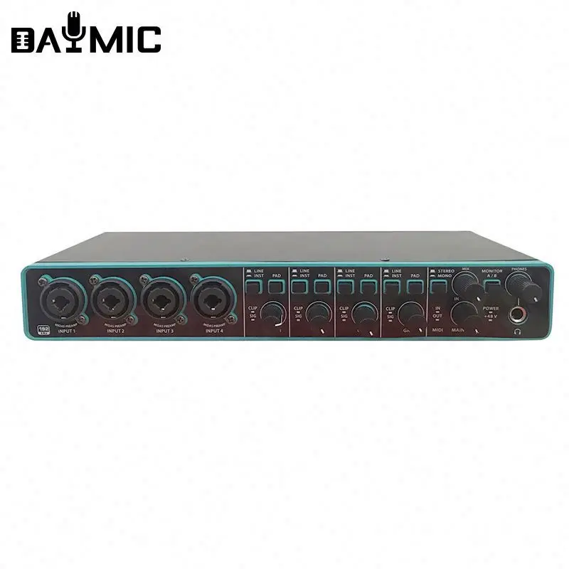 AOSHEN DM404 PC Computer Sound Cards 4 In 4 Out Sound Card 96khz 24bit Interface Audio USB Interface De Audio 4 Canais
AOSHEN DM404 PC Computer Sound Cards 4 In 4 Out Sound Card 96khz 24bit Interface Audio USB Interface De Audio 4 Canais