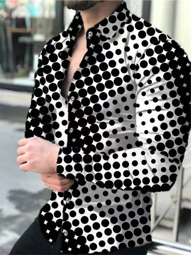 Men Autumn Polyester Long Sleeve Shirt Print Casual Male Top Turn-down Collar Buttoned Cardigan T-shirts Men's Clothes Blouse
Men Autumn Polyester Long Sleeve Shirt Print Casual Male Top Turn-down Collar Buttoned Cardigan T-shirts Men's Clothes Blouse