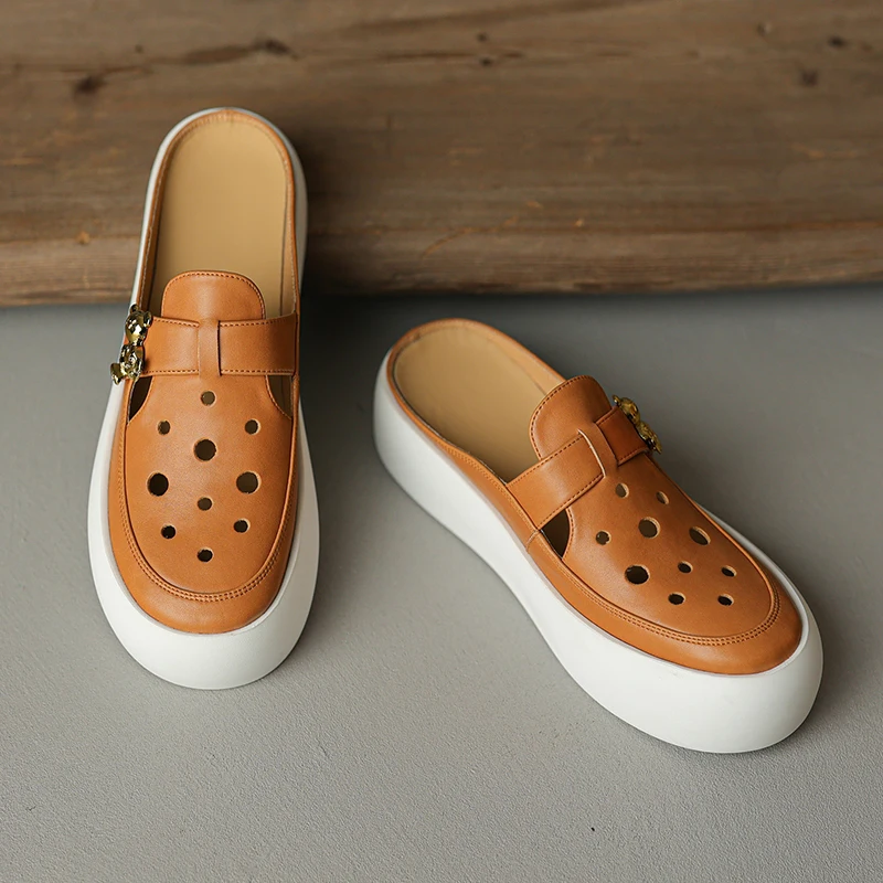 NewCurve Flats Hollow Slippers Summer Women Genuine Leather Quick Dry Platform Sandals Casual Slingback Mujer Zapatos
NewCurve Flats Hollow Slippers Summer Women Genuine Leather Quick Dry Platform Sandals Casual Slingback Mujer Zapatos