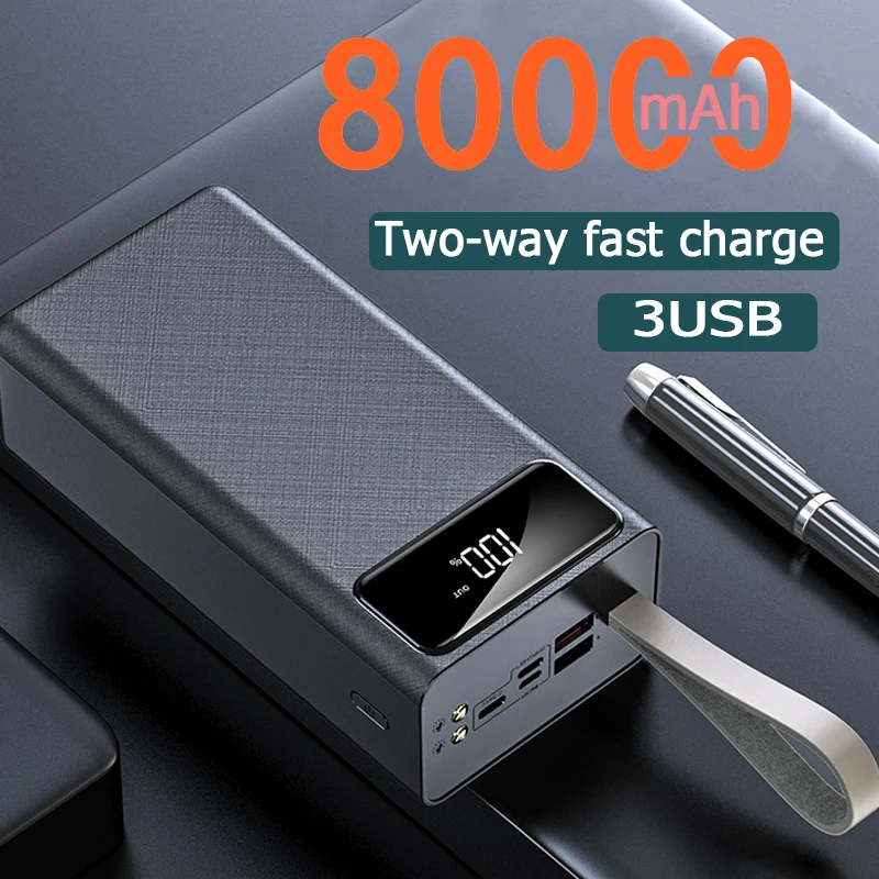 80000mAh Fast Charging Power Bank 3USB Portable PowerBank Digital Display External Battery Charger for iPhone Mi
80000mAh Fast Charging Power Bank 3USB Portable PowerBank Digital Display External Battery Charger for iPhone Mi