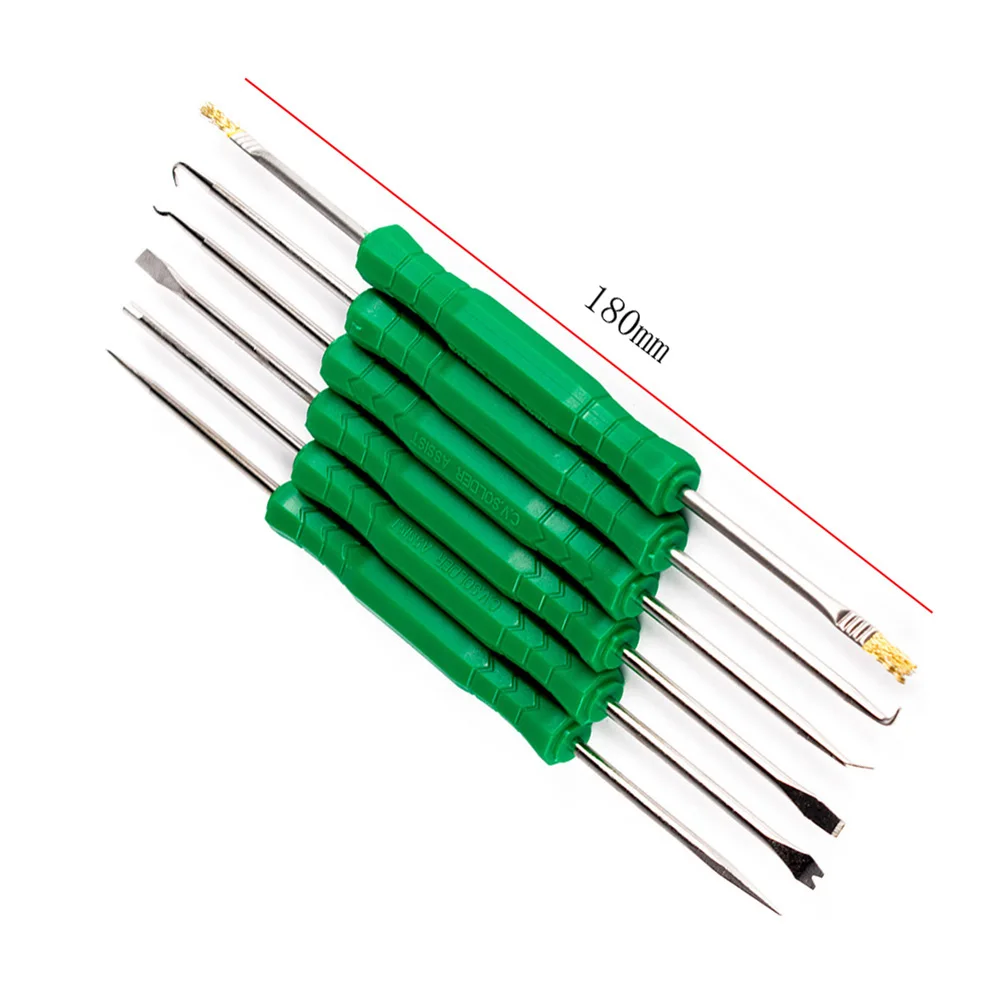 6Pcs Desoldering Aid Tool Kit Soldering Aid Assist Tool PCB Cleaning Repair Tool For Scraper Awl Brush Rod Soldering Power Tool
6Pcs Desoldering Aid Tool Kit Soldering Aid Assist Tool PCB Cleaning Repair Tool For Scraper Awl Brush Rod Soldering Power Tool