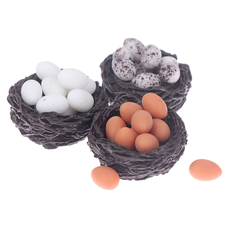 11Pcs/set 1/12 Dollhouse Miniature Quail Bird Duck Chicken Eggs with Nest Set Modle Garden Scene Dolls House Decor Accessories
11Pcs/set 1/12 Dollhouse Miniature Quail Bird Duck Chicken Eggs with Nest Set Modle Garden Scene Dolls House Decor Accessories