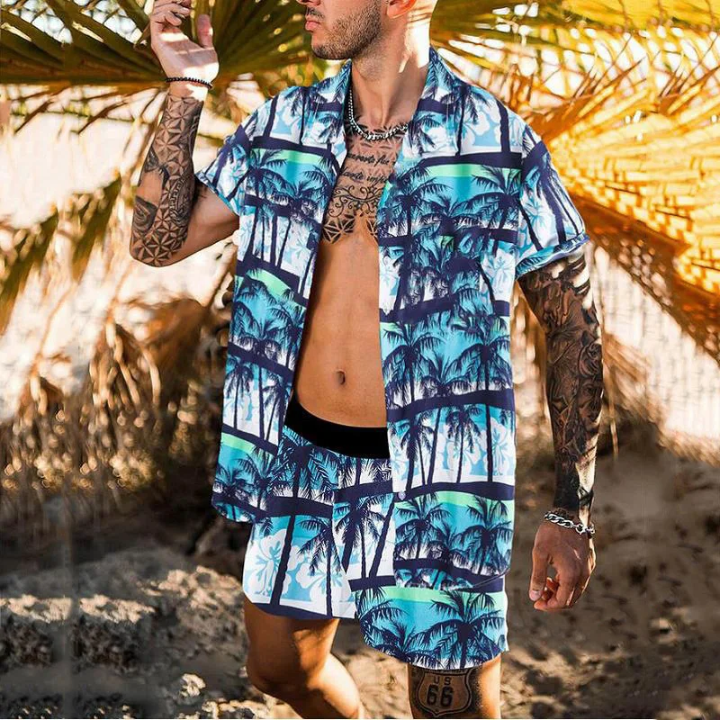 New Summer Men Hawaiian Sets Coconut Printing Short Sleeve Button Shirt Beach Shorts Two Set Casual Trip Mens Daily 2 Piece Suit 
New Summer Men Hawaiian Sets Coconut Printing Short Sleeve Button Shirt Beach Shorts Two Set Casual Trip Mens Daily 2 Piece Suit