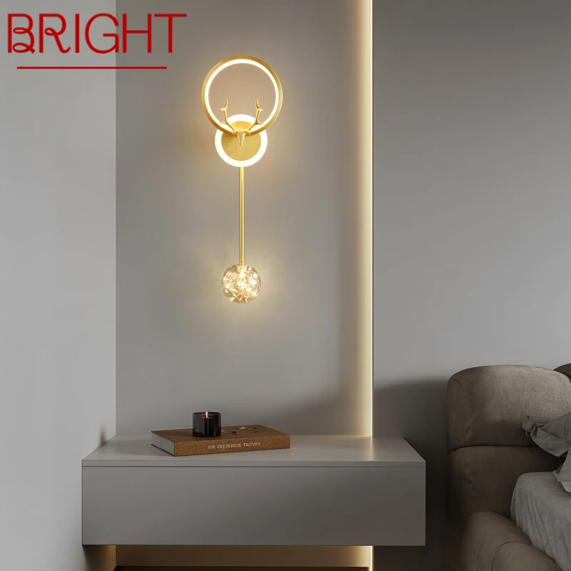 BRIGHT Contemporary Brass Wall Lamp LED 3 Colors Creative Gold Antlers Sconces Bed Light Decor For Home Living Room
BRIGHT Contemporary Brass Wall Lamp LED 3 Colors Creative Gold Antlers Sconces Bed Light Decor For Home Living Room